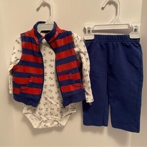 Baby essentials baby boys football bodysuit/ vest/ pants 3 pieces size 9 months